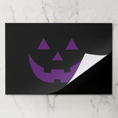 Halloween purple black Jack o lantern placemats