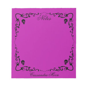 Halloween Purple & Black Magic Border Personalized Notepad