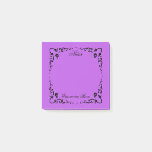 Halloween Purple & Black Magic Border Personalized Post-it Notes