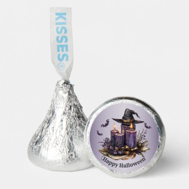 Halloween Purple Candles Bats Spooky Scary Hershey®'s Kisses® (Front)
