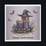 Halloween Purple Candles Bats Spooky Scary Napkins<br><div class="desc">Halloween Purple Candles Bats Spooky Scary Napkins. Easy to be customized to your preference. Great for parties and celebrations. Matching items available. Happy Halloween.</div>