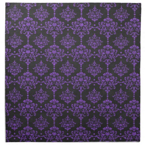 Halloween Purple Damask Chalkboard Pattern Cloth Napkin