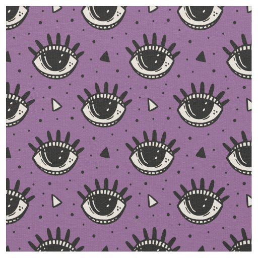 Halloween Purple Eyeball Pattern Fabric