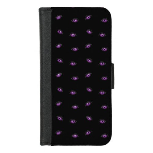 Halloween Purple Eyes Trick Or Treat Boo iPhone 87 Wallet Case