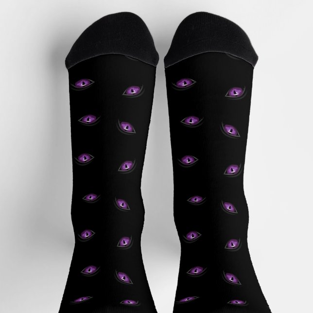 Halloween, Purple Eyes, Trick Or Treat, Boo Socks (Top)