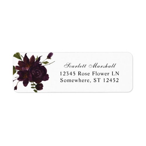 Halloween Purple Floral Return Address Label