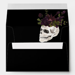 Halloween Purple Floral & Skull Blackout Envelope
