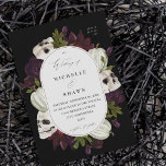 Halloween Purple Floral & Skull Wedding Invitation<br><div class="desc">Get your guests in the excited for your wedding with your Halloween Purple Floral & Skull Wedding invitation.</div>