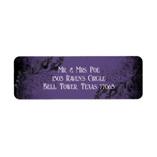 Halloween Purple Gothic Label