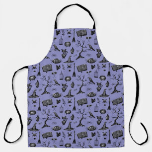 Halloween Purple Hand-Drawn Spooky Apron