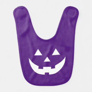 Halloween purple Jack o lantern pumpkin costume Baby Bib