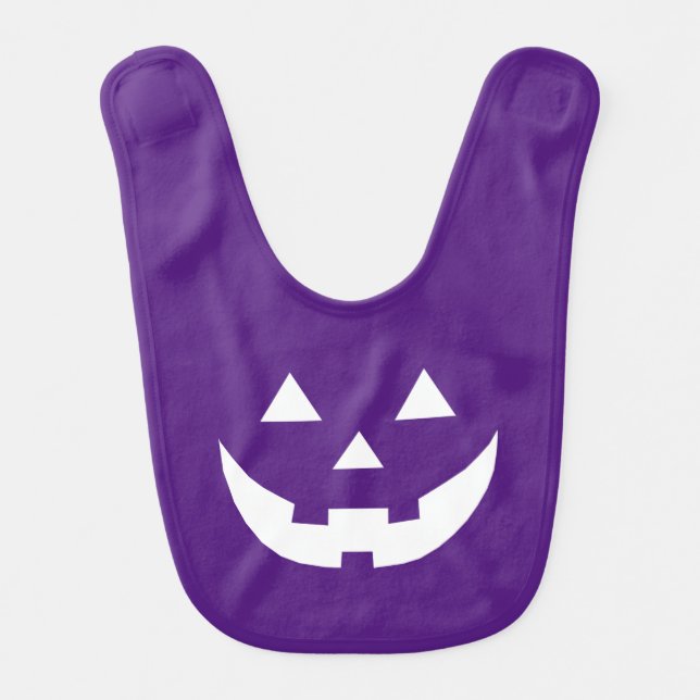 Halloween purple Jack o lantern pumpkin costume Baby Bib (Front)