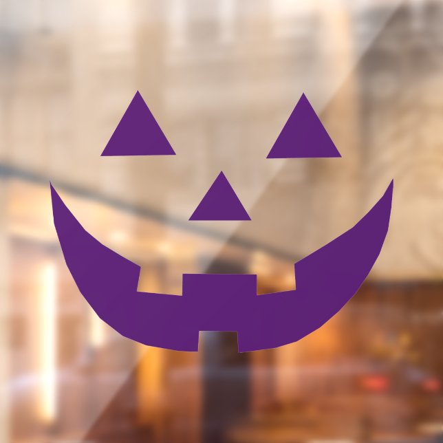 Halloween purple Jack o lantern scary funny  Window Cling (Sheet 2)