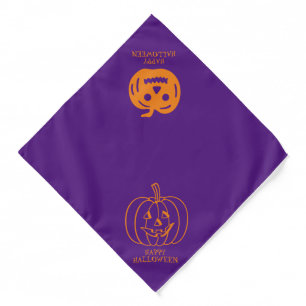 Halloween purple orange Jack o lantern pumpkin Bandana