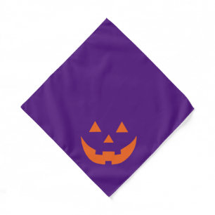 Halloween purple orange Jack o lantern pumpkin dog Bandana