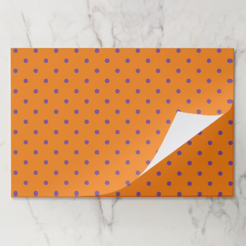Halloween purple orange polka dots paper placemats