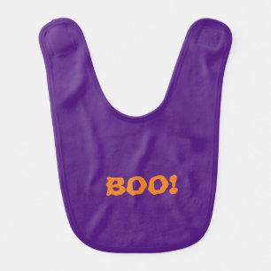 Halloween purple orange scary boo! cute baby bib