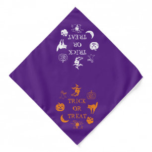 Halloween purple orange Trick or Treat cute dog Bandana