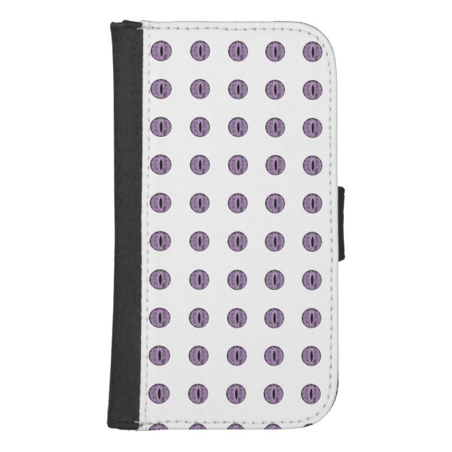 Halloween Purple Polka Dot Eyes Samsung Galaxy Wallet Case (Front)