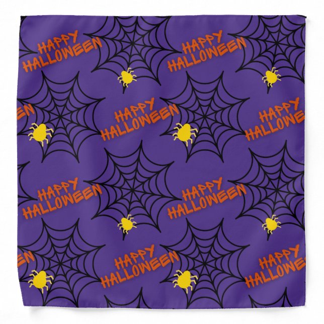 Halloween Purple Spider Web Bandana (Front)