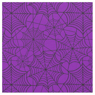 halloween purple spider web fabric