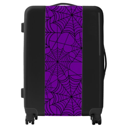 halloween purple spider web luggage