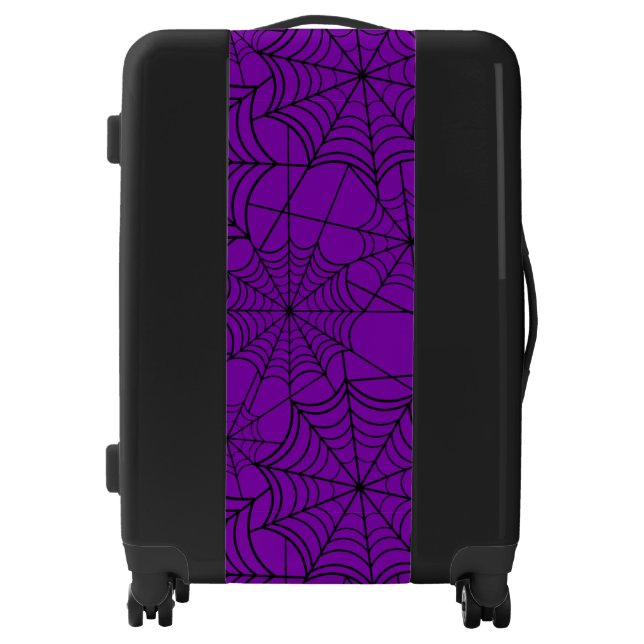 halloween purple spider web luggage (Front)