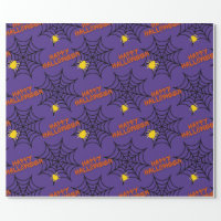 Spiderweb on Purple Halloween Craft or Gift Wrapping Paper