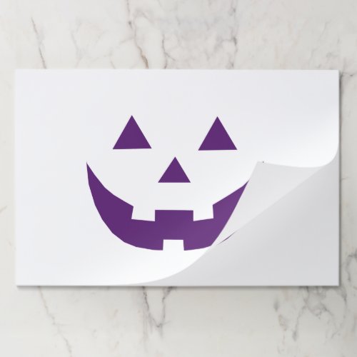 Halloween purple white Jack o lantern placemats