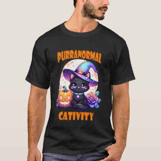 Halloween Purranormal Cativity Kitty Cat Kitten Wi T-Shirt
