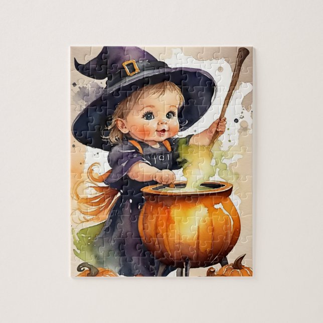 Halloween Puzzle Cute Little Witch (Vertical)