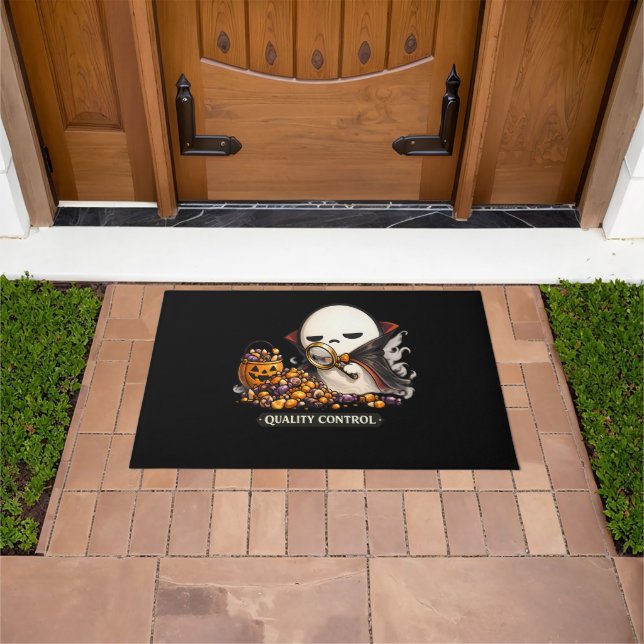 Halloween Quality Control Cute Vampire  Doormat (Outdoor)