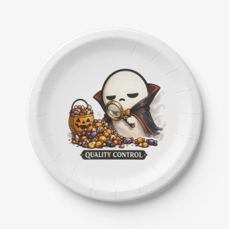 Halloween Quality Control Cute Vampire Paper Plates