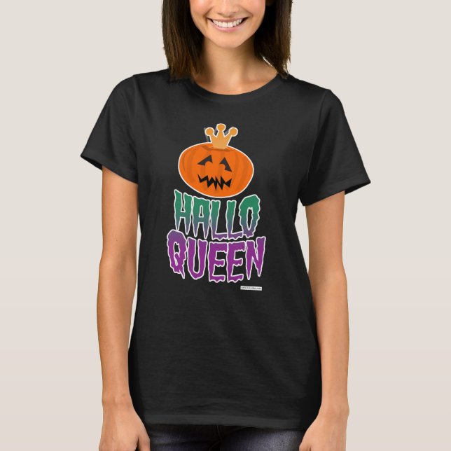 Halloween Queen Illustrated Cartoon Style Slogan T-Shirt (Front)