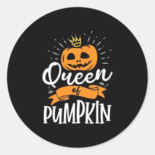 Halloween Queen Of Pumpkin Classic Round Sticker