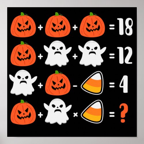 Halloween Quiz Math Teacher Poster