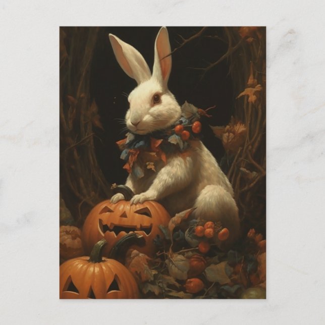 Halloween Rabbit Postcard (Front)