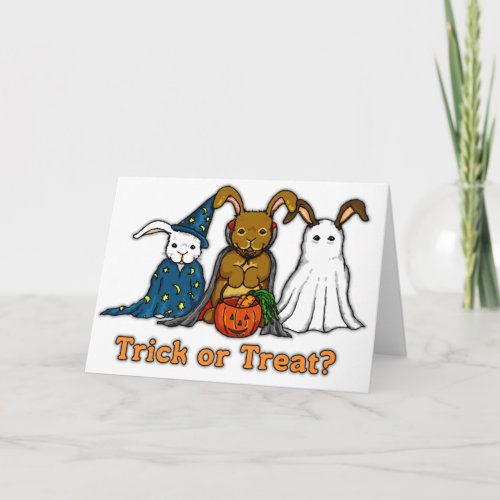 Halloween Rabbits Trick or Treating Card