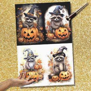 Halloween Raccoon Collage 1 Decoupage Paper