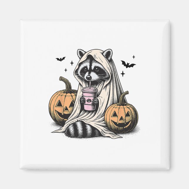 Halloween Raccoon Ghost  Magnet (Front)