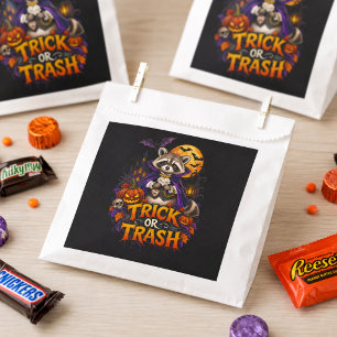 Halloween Raccoon Trick or Trash Vampire Favor Bag