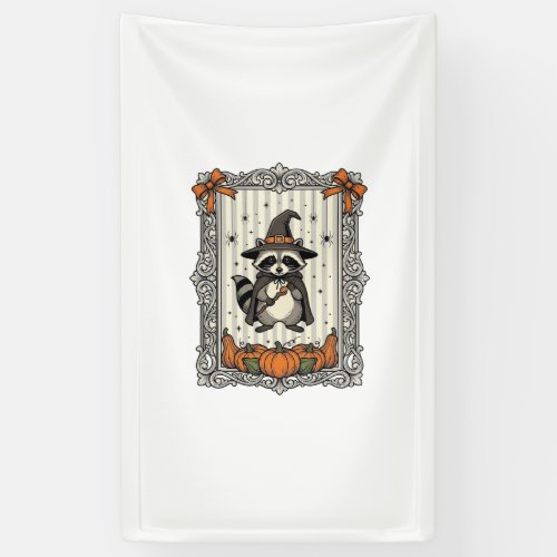 Halloween Raccoon Witch Pumpkin Vintage Cute_1 Banner