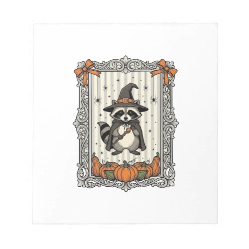 Halloween Raccoon Witch Pumpkin Vintage Cute_1 Notepad