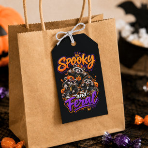 Halloween Raccoons Spooky Feral Hip Hop Gift Tags