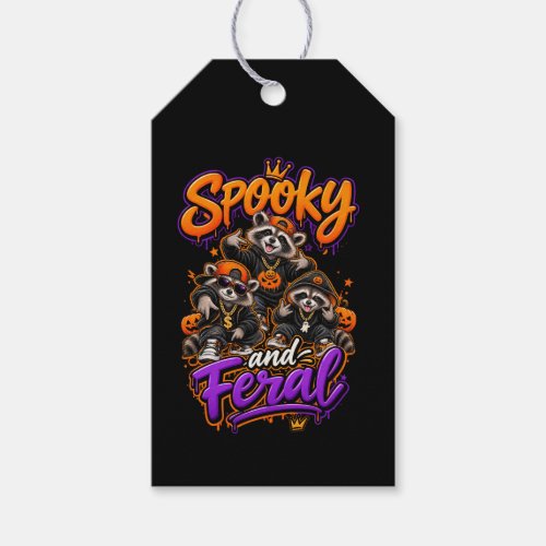 Halloween Raccoons Spooky Feral Hip Hop Gift Tags