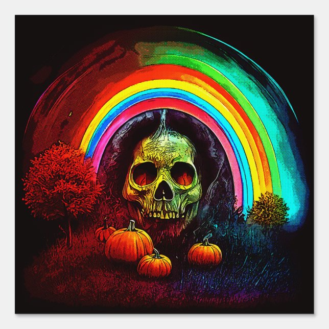 Halloween Rainbow Of Evil Sign (Front)