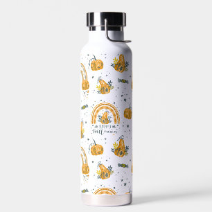 Halloween rainbow, pumpkins seamless pattern water bottle