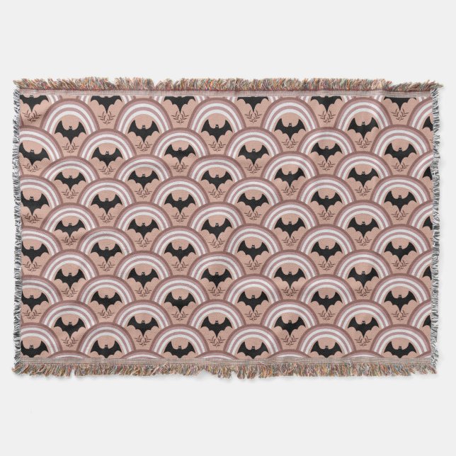 Halloween Rainbow Throw Blanket (Front)