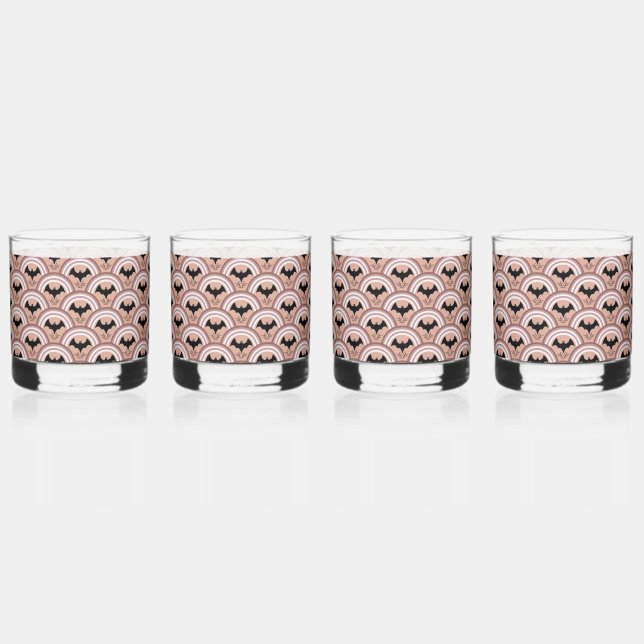 Halloween Rainbow Whiskey Glass (Front)