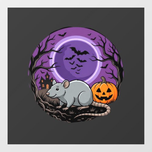 Halloween Rat Moonlit Pumpkin Vector Design Window Cling